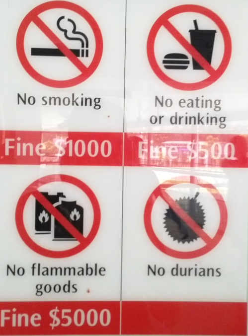 Strictly no durians on the MRT
